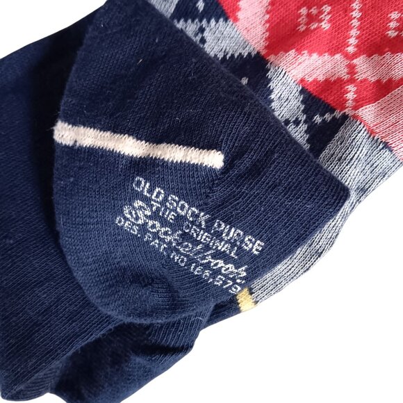 Vintage  Clutch Purse Old Sock Purse Coin Wallet Argyle MCM Socketbook 1950's - Picture 3 of 5